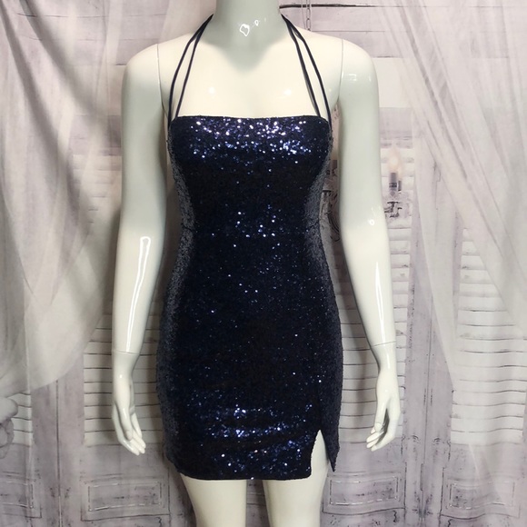 Hello Molly Dresses & Skirts - Navy blue mini sequins dress
